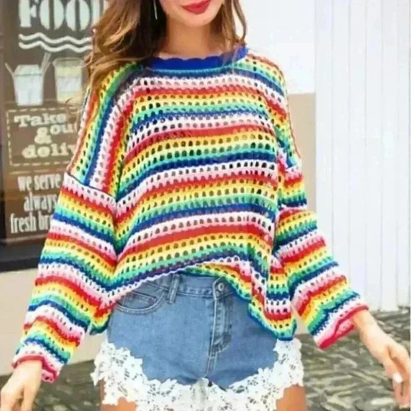 ALLISON Fishnet Sweater Top - Picture 2 of 7